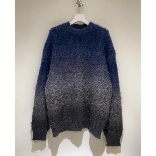 YOKE GRADATION BORDER CREW KNIT