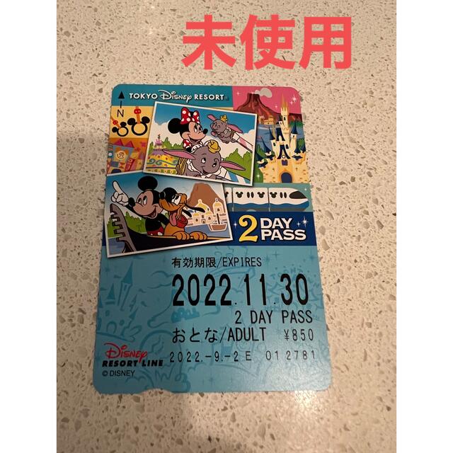 Disney(ディズニー)の【未使用】ディズニーリゾートライン　2 day パス　大人1枚 チケットの施設利用券(遊園地/テーマパーク)の商品写真