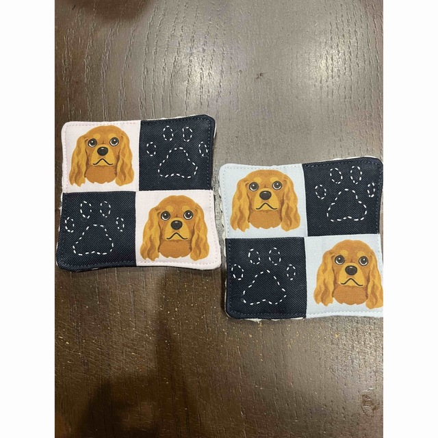 格安SALEスタート ハンドメイド 犬&猫柄 コースター×2 バッグ 格安SALEスタート ハンドメイド 犬&猫柄 コースター×2 バッグ