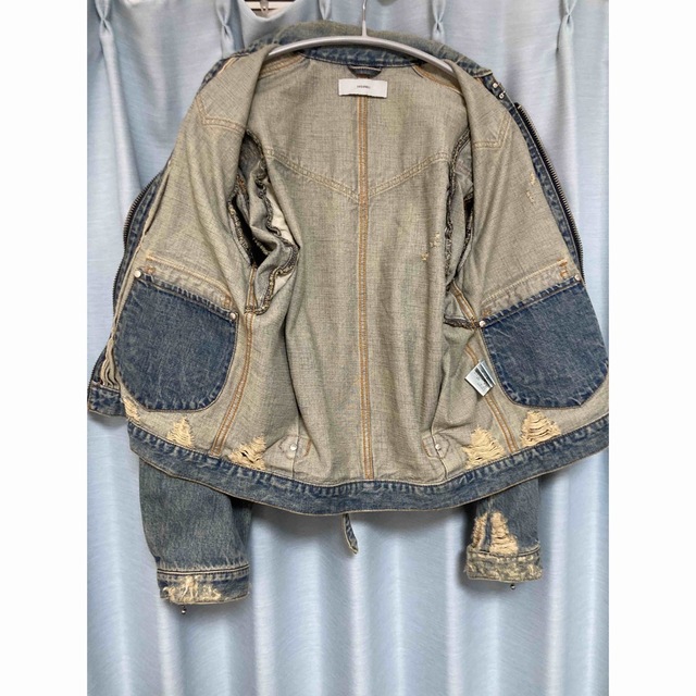 UNUSED(アンユーズド)のSUGARHILL 21ss Zip-upDenimDamagedJacket メンズのジャケット/アウター(Gジャン/デニムジャケット)の商品写真