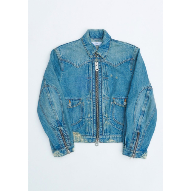 SUGARHILL 21ss Zip-upDenimDamagedJacket