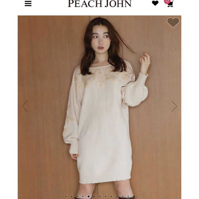 PEACH JOHN - ピーチジョン 2WAYフラワー刺しゅうニット PEACH JOHN - ピーチジョン 2WAYフラワー刺しゅうニット