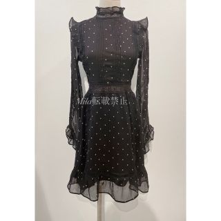 トップショップ(TOPSHOP)のTOP SHOP フリル  ドット　ワンピース(ひざ丈ワンピース)