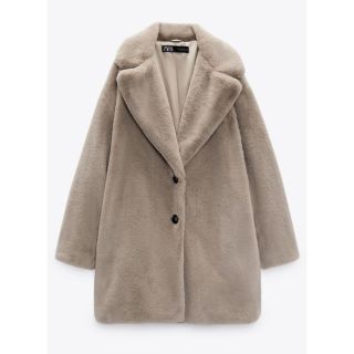 ZARA フェイクファーコート　Lサイズ　品番:6318235