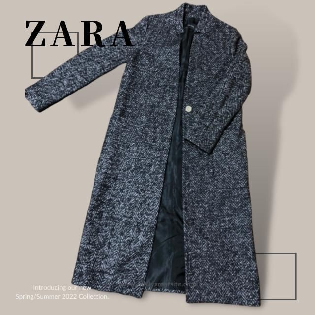 【極美品】ZARABASIC レディースアウター　チェスターコート　ウール約118cm身幅