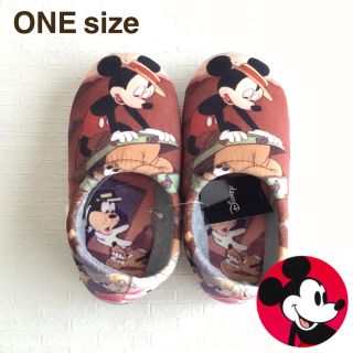 ディズニー(Disney)の【ONE】ミッキー ムービー スリッパ スリッポン ルームシューズ(スリッパ/ルームシューズ)