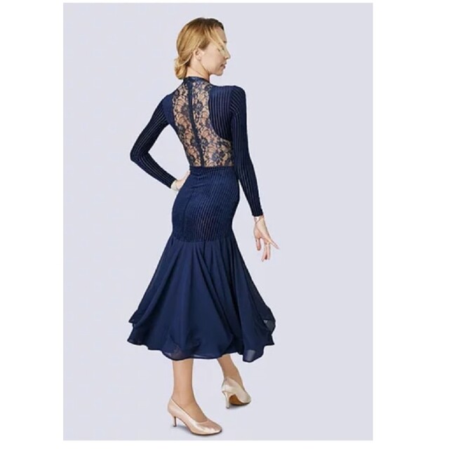 NY fashion ads 紺　ボールルーム ワンピース　ドレス　ネイビー