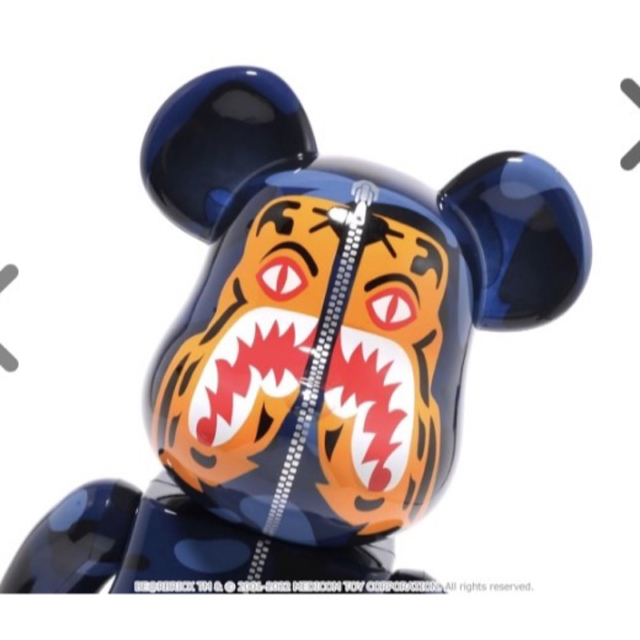 BE@RBRICK BAPE CAMO TIGER 100％ 400％ BLUE