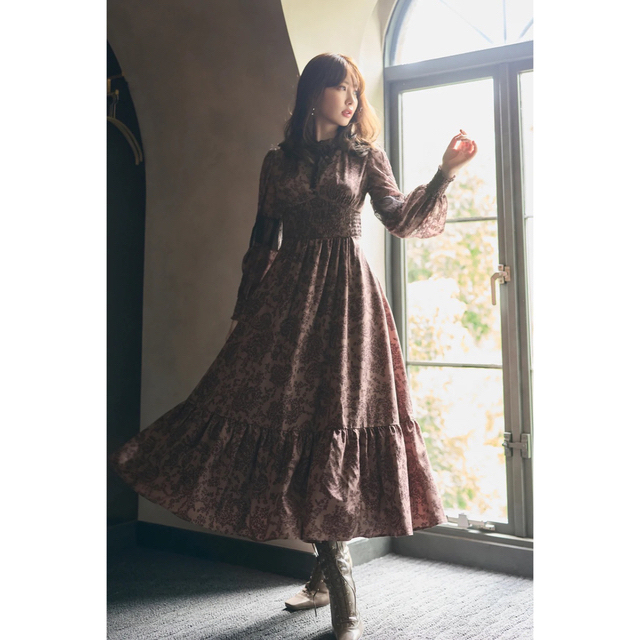 Herlipto Winter Floral Long-sleeve Dress