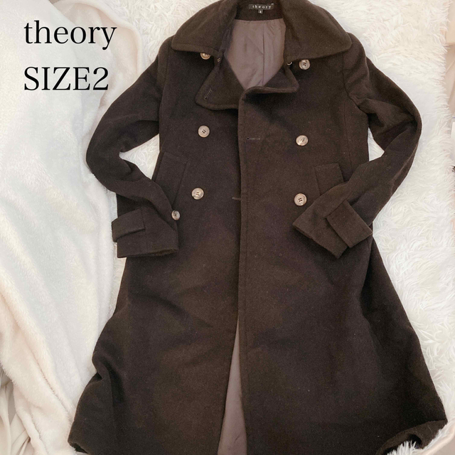 美品✨theory ロングコート カシミヤ混 Mサイズ ダークブラウン　焦茶 | フリマアプリ ラクマ