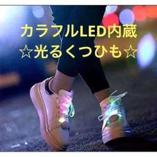 LED 光る靴ひも　マルチカラー　左右セット(日用品/生活雑貨)