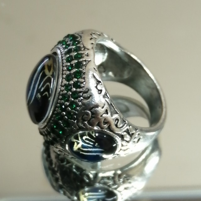 【SALE】リング　メンズ　シルバー　ラインストーン　トルコ　指輪　22号 レディースのアクセサリー(リング(指輪))の商品写真
