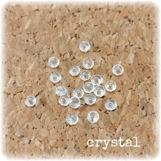水晶ボタンカット　2×3ミリ　20個(各種パーツ)