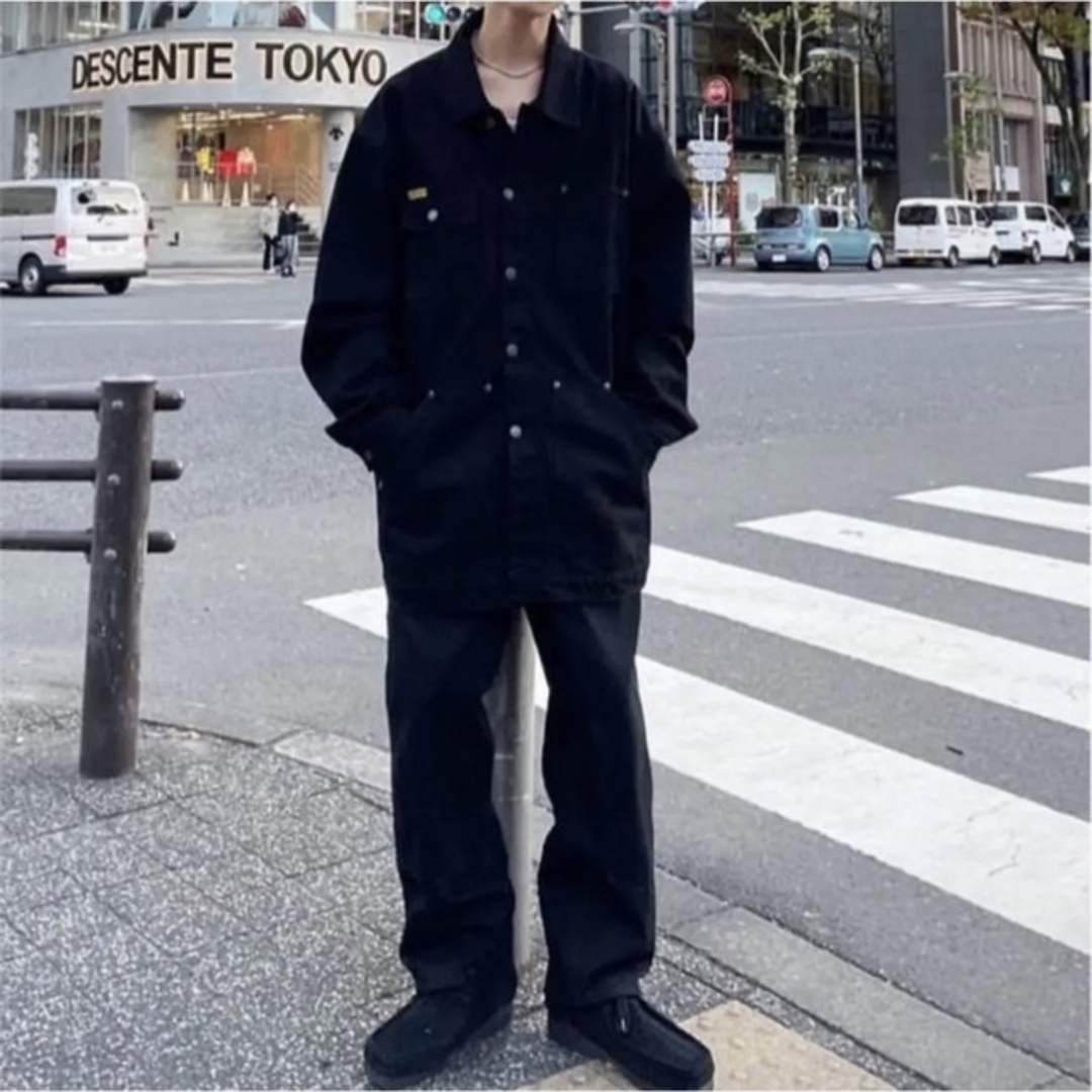 PRISON BLUES DENIM YARD COAT BLACK