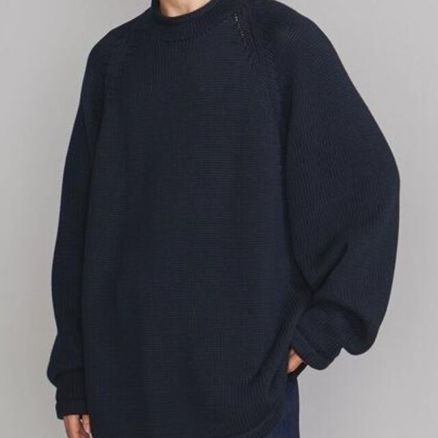 BEAUTY&YOUTH UNITED ARROWS(ビューティアンドユースユナイテッドアローズ)のBEAUTY&YOUTH UNITED ARROWS ビューティーアンドユース ユナイテッドアローズ 21AW 3G ロールモックコットンニット 1213-199-3848 L NAVY セーター プルオーバー トップス【中古】【BEAUTY&YOUTH UNITED ARROWS】 メンズのトップス(ニット/セーター)の商品写真