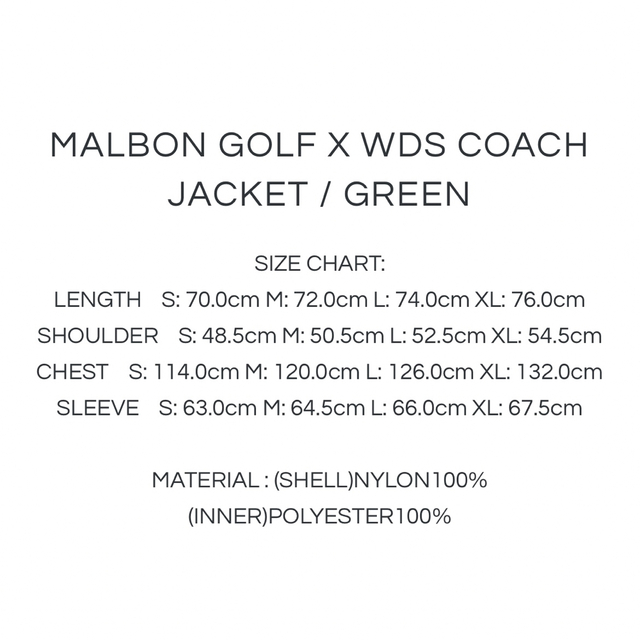 WIND AND SEA - MALBON GOLF X WDS COACH JACKET / GREEN Sの通販 by
