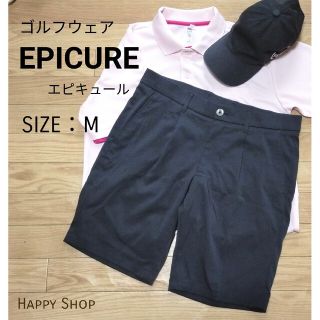 【美品】EPICURE エピキュール ゴルフウェア ハーフパンツ ブラック M(ウエア)