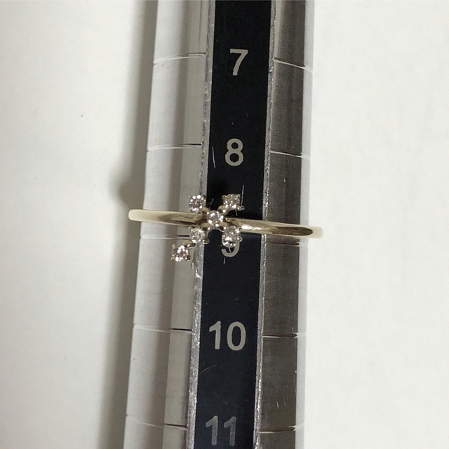 k10 クロス　十字架　ダイヤモンドリング　9号 レディースのアクセサリー(リング(指輪))の商品写真