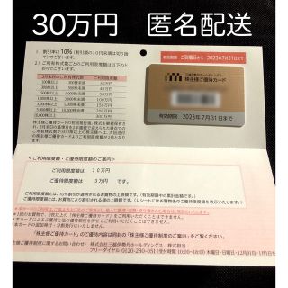 イセタン(伊勢丹)の30万円 三越伊勢丹 株主優待カード 株主優待券(ショッピング)