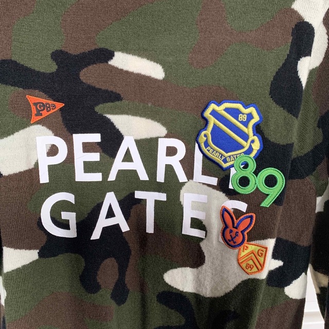 PEARLY GATES(パーリーゲイツ)の未使用品パーリーゲイツカシミヤタッチカモフラセーターサイズ1 レディースのトップス(ニット/セーター)の商品写真