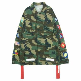 オ　OFF-WHITE ミリタリーフィールドジャケット　オフホワイト　カモフラ