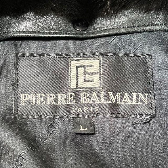 Pierre Balmain(ピエールバルマン)のピエール バルマン ラムスキン 革 レザージャケット ファー  L ブラック メンズのジャケット/アウター(レザージャケット)の商品写真