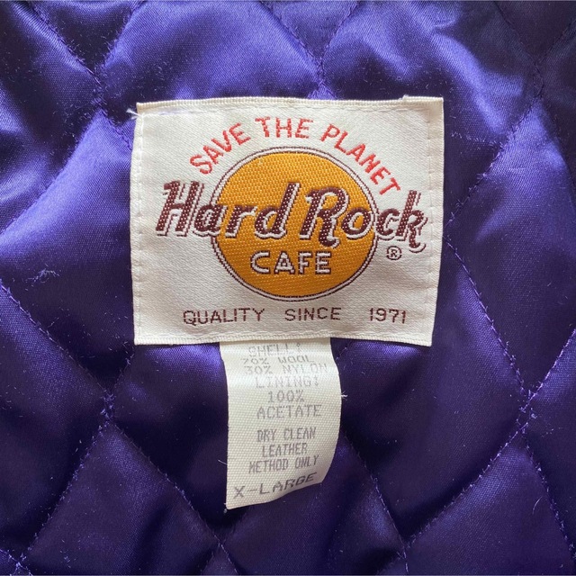 Hard Rock CAFE(ハードロックカフェ)のハードロックカフェ ビッグロゴ　スタジャン USA製　XL ゆるだぼ　90s メンズのジャケット/アウター(スタジャン)の商品写真