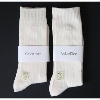 カルバンクライン(Calvin Klein)の新品【 カルバンクライン】2足セット ロゴ刺繍 靴下 ソックス 25-27cm(ソックス)