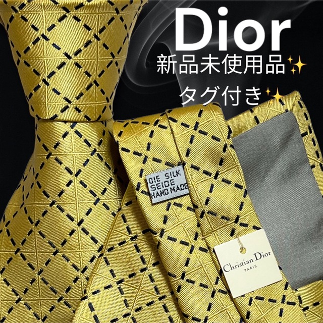 Christian Dior - 【高級ネクタイ 新品 】Christian Dior タグ付き イエローの通販 by ぴすshop