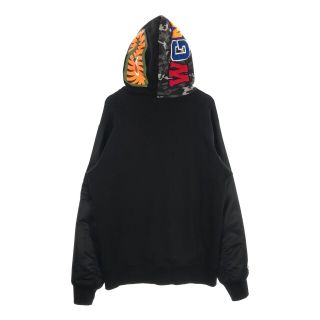 アベイシングエイプ シャークパーカー 袖切替 ブラック Size XL-www