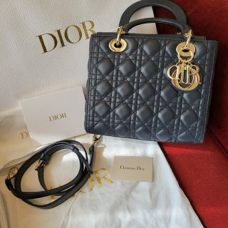 クリスチャンディオール(Christian Dior)のLADY DIOR ミディアムバッグ ラムスキン(ショルダーバッグ)