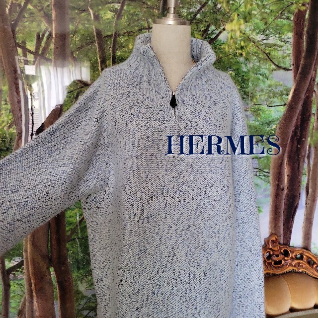 Hermes - HERMES　エルメス　メンズ　カシミヤ　セーター　L　ジップアップセーター
