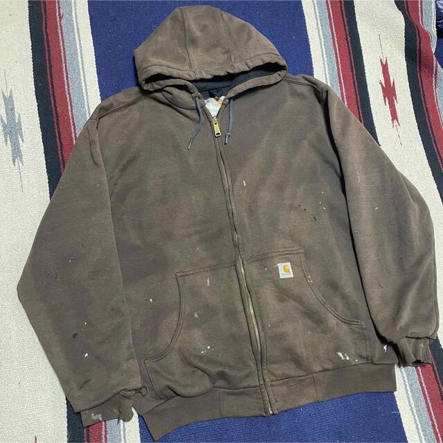 carhartt(カーハート)の90s 古着 カーハート ジップパーカー XL ロゴタグ スウェパカ ゆるだぼ メンズのトップス(パーカー)の商品写真