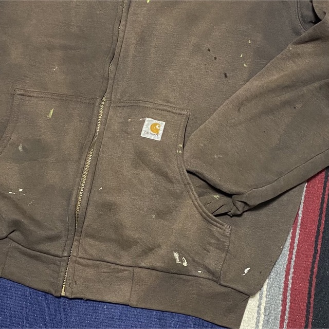 carhartt(カーハート)の90s 古着 カーハート ジップパーカー XL ロゴタグ スウェパカ ゆるだぼ メンズのトップス(パーカー)の商品写真