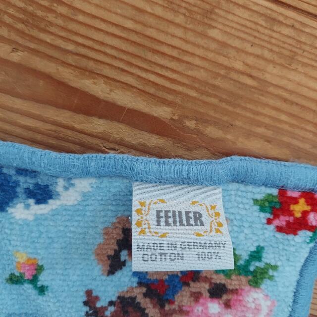 FEILER(フェイラー)の最終お値下げ!FEILER　わんちゃん　ブルー系　ハンカチ レディースのファッション小物(その他)の商品写真