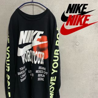 ナイキ(NIKE)の【つむ様専用！！】ナイキ　ワールドツアーデカロゴ　ラバープリント　古着　XL(Tシャツ/カットソー(七分/長袖))