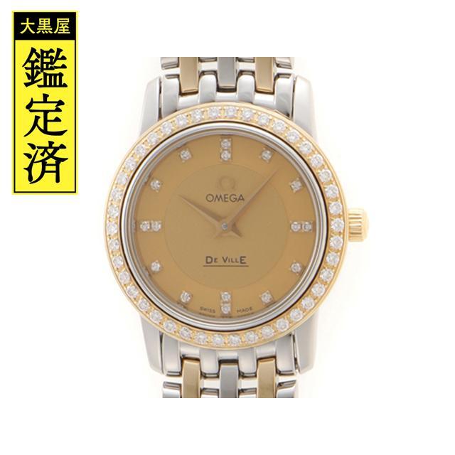 安い購入 OMEGA - オメガ　デ・ビル　ダイヤベゼル　SS/YG　レディース　クオーツ【430】 腕時計