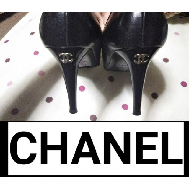 正規品CHANEL シャネル ロゴ パンプス サイズ 36  ヒール8cm