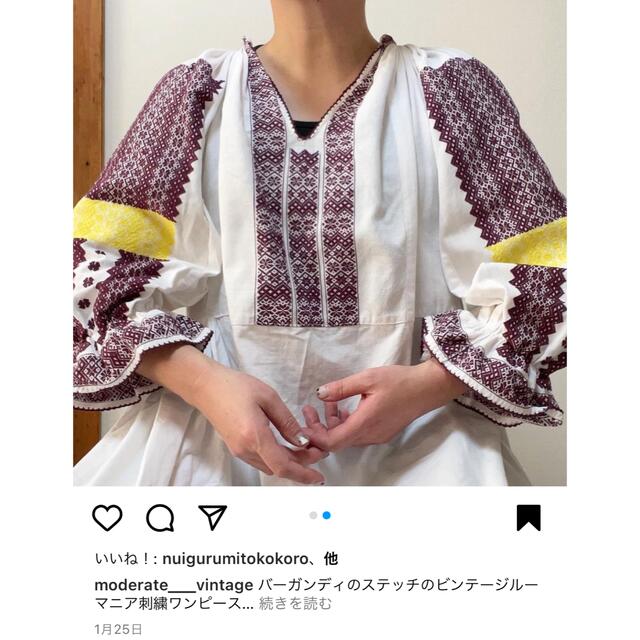 Lochie(ロキエ)のmoderate ルーマニア刺繍ワンピース レディースのワンピース(ロングワンピース/マキシワンピース)の商品写真