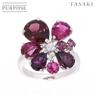 タサキ(TASAKI)のタサキ TASAKI 13号 リング トルマリン 4.63ct ガーネット 2.23ct ダイヤ 0.13ct K18 WG 750 指輪 VLP 90173045(リング(指輪))