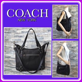 COACH - コーチ2WAY ショルダーバッグ トートバッグ レザー ブラックの
