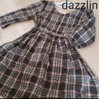 ダズリン(dazzlin)のdazzlin スクエアネック　チェックワンピース　ブラウン/茶色(その他)