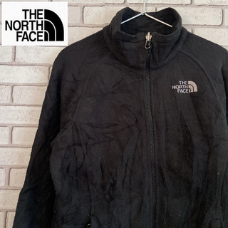 ザノースフェイス(THE NORTH FACE)のTHE NORTH FACE フリースジャケット 刺繍入 ブラック レディースS(その他)