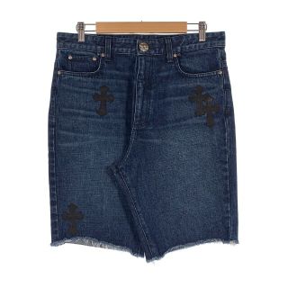 クロムハーツ(Chrome Hearts)のクロムハーツ レザークロスパッチ デニム ハーフパンツ 29(デニム/ジーンズ)