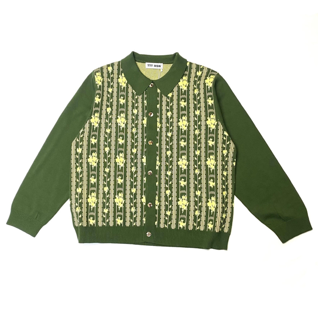 TTT_MSW Flower Jacquard knit cardigan