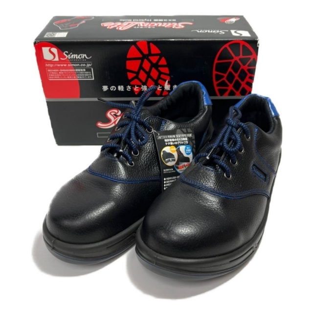 安全 シモン 安全靴 短靴 ＳＬ１１−ＢＬ黒 ブルー ２４．０ｃｍ 1足 品番：SL11BL-24.0