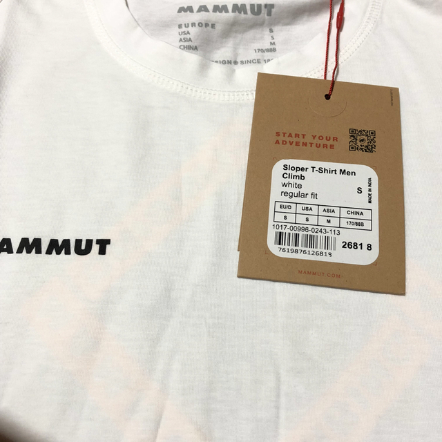 Mammut(マムート)のMAMMUT マムート 半袖Tシャツ ホワイト1017-00996 メンズM新品 メンズのトップス(Tシャツ/カットソー(半袖/袖なし))の商品写真