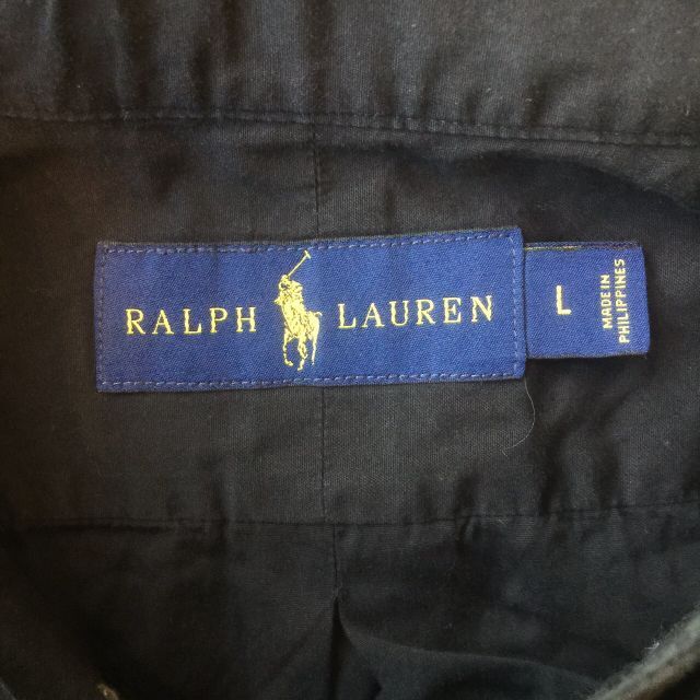 Ralph Lauren(ラルフローレン)のラルフローレン　ボタンダウンシャツ　ブラック　L メンズのトップス(シャツ)の商品写真