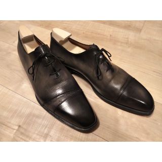 【美品】Berluti　アレッサンドロ　パンチング切替レザー　茶×灰　10