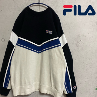 フィラ(FILA)のFILA/フィラ　BTS着用モデル　スウェット　V 刺繍ロゴ　ユニセックス　古着(スウェット)